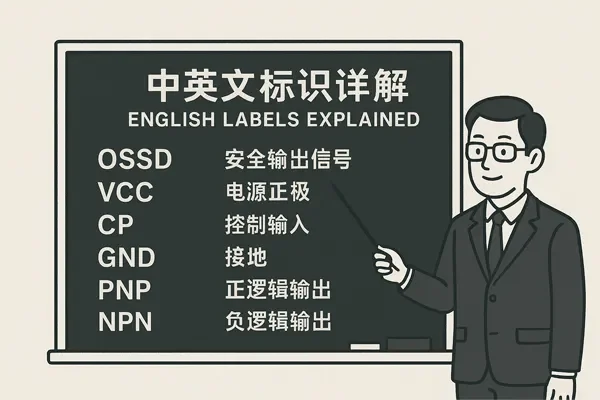 安全光栅中英文标识介绍